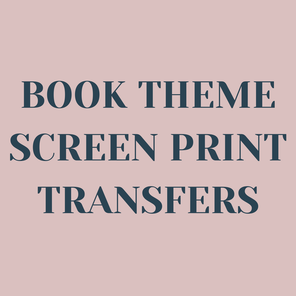 Book Theme Screen Print Transfers