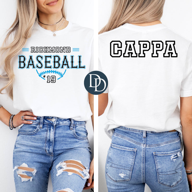 Baseball Team Outline With Name Semi-Custom *DTF Transfer*