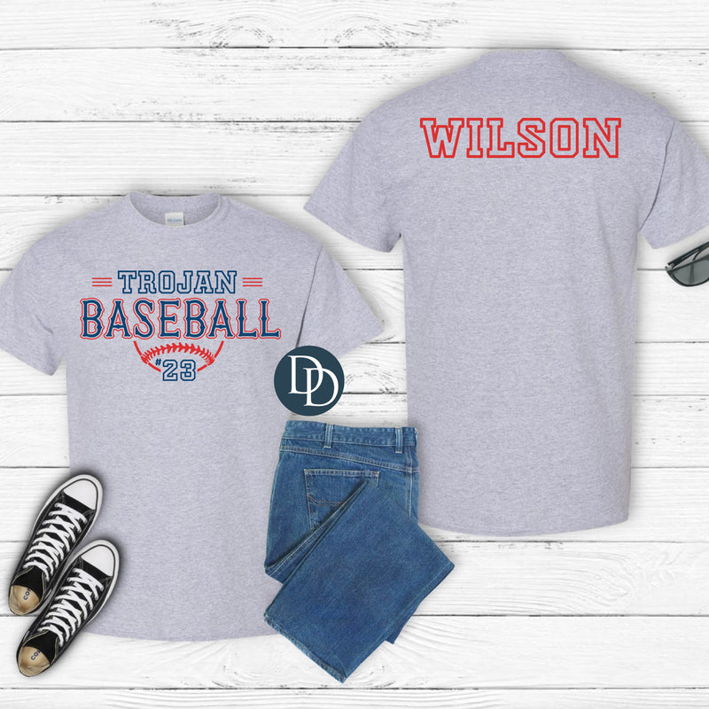 Baseball Team Outline With Name Semi-Custom *DTF Transfer*