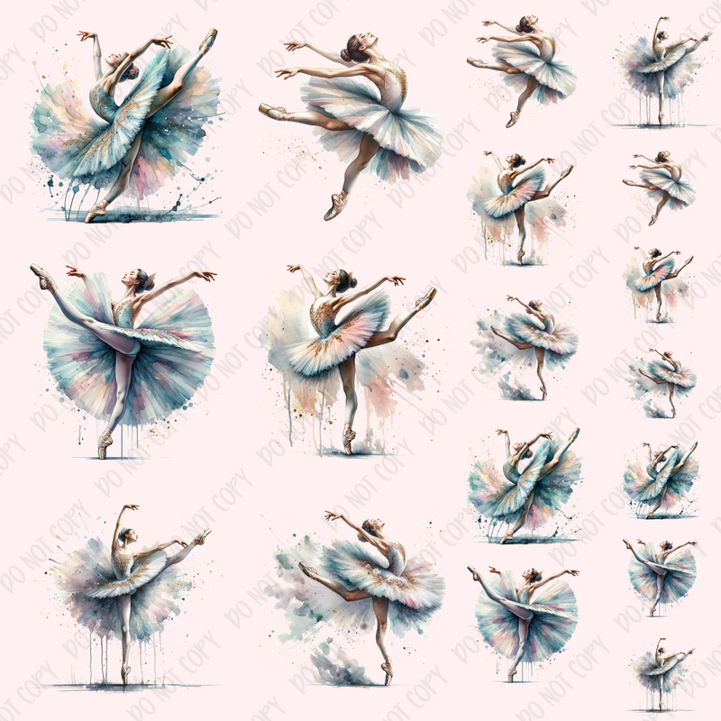 Watercolor Dancers Element Sheet UV DTF