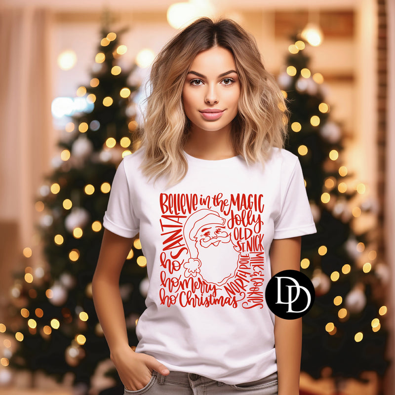 Santa Collage (Red Ink) - NOT RESTOCKING - *Screen Print Transfer*