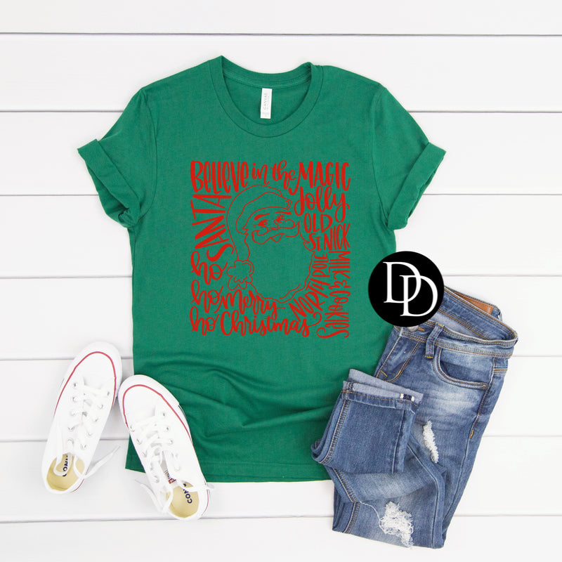 Santa Collage (Red Ink) - NOT RESTOCKING - *Screen Print Transfer*