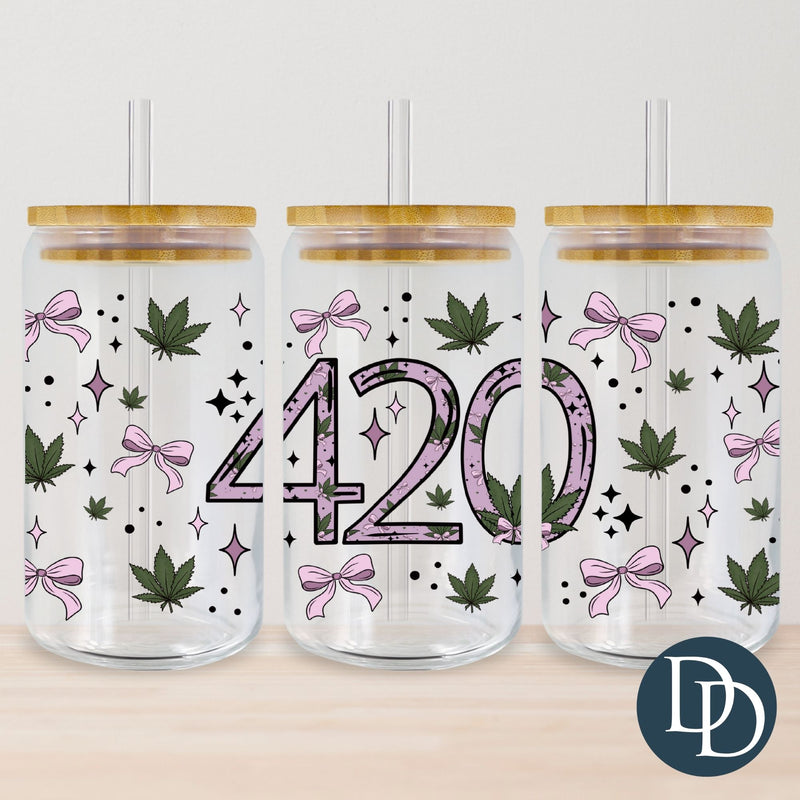 420 Floral Bow Accents *UV DTF Cup Wrap*