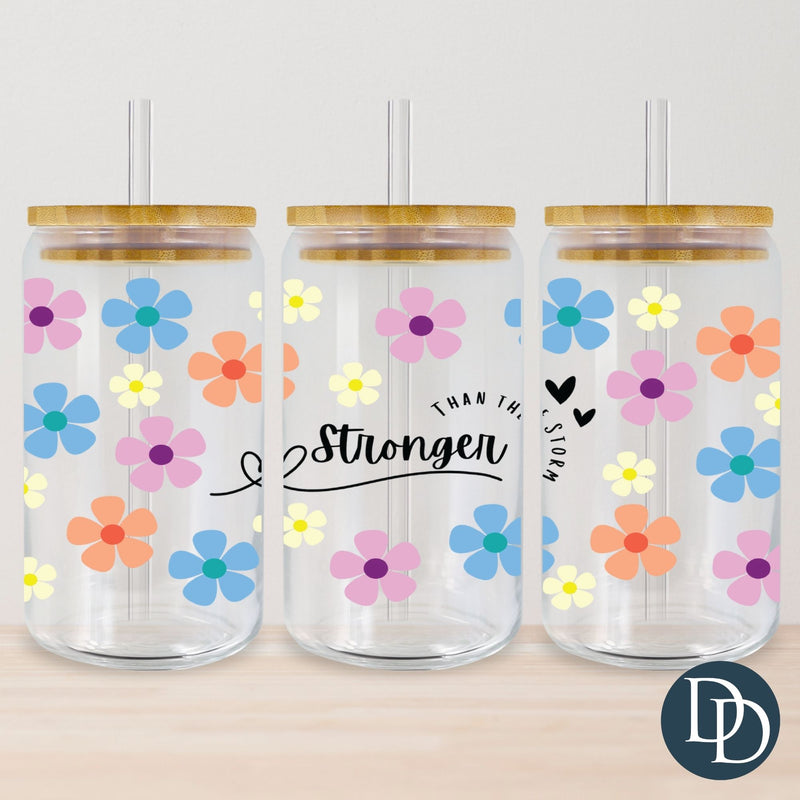 Stronger Than The Storm Flowers UV DTF Cup Wrap