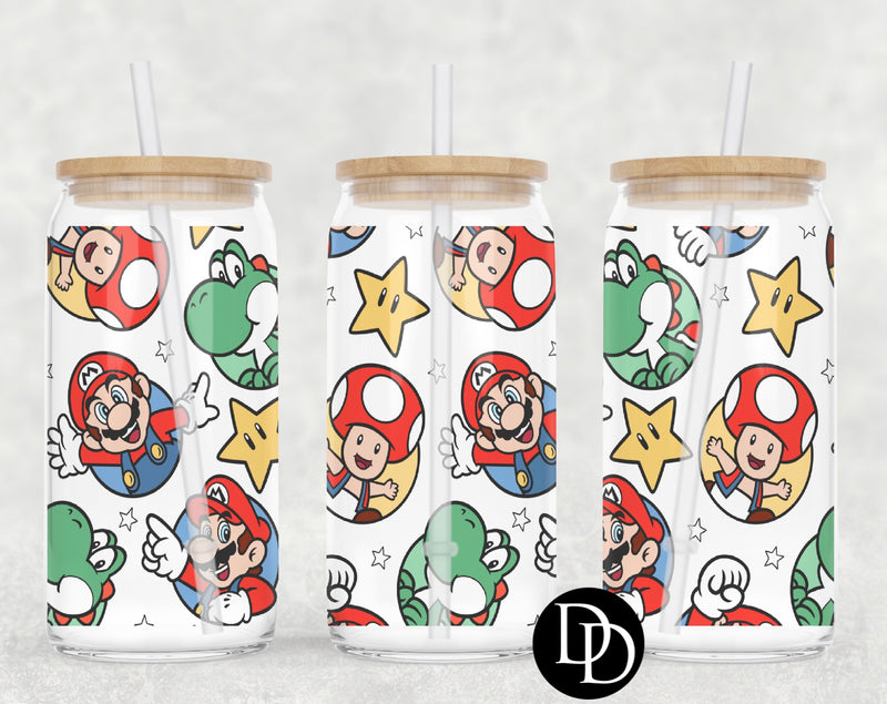 Dino And Shrooms UV DTF Cup Wrap