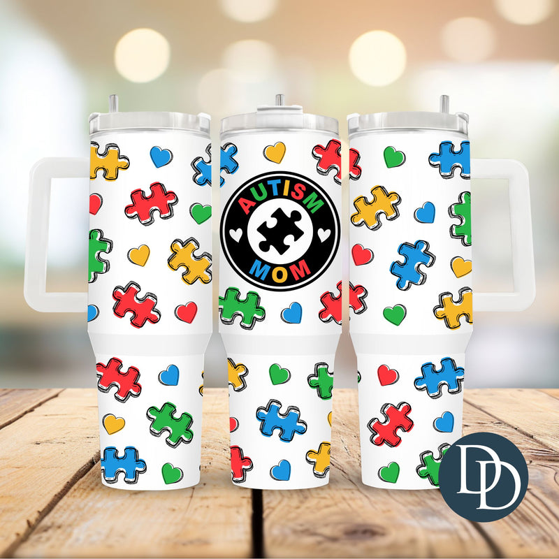 Autism Mom *UV DTF 40oz Tumbler Wrap*