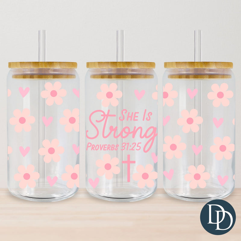 She Is Strong UV DTF Cup Wrap