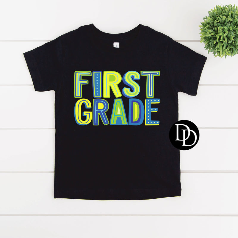 Blue Green First Grade *DTF Transfer*
