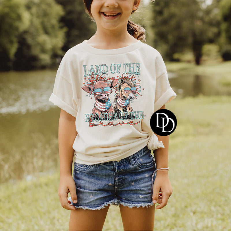 Land Of The Free Patriotic Animals *DTF Transfer*