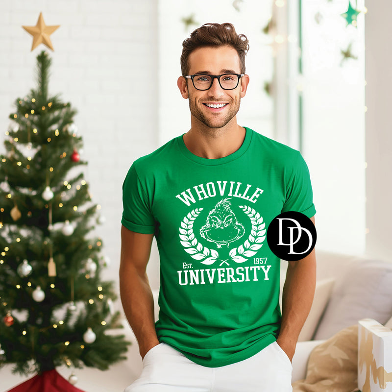 Green Man University (White Ink) *Screen Print Transfer*