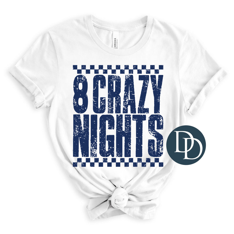 8 Crazy Nights Distressed Checkered *DTF Transfer*