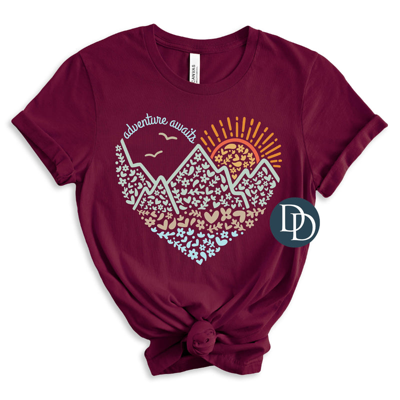Adventure Awaits Heart *DTF Transfer*