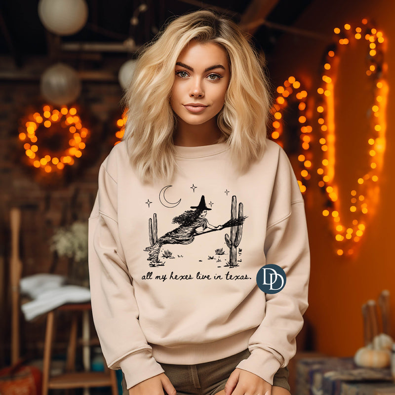 All My Hexes Live In Texas (Black Ink) *Screen Print Transfer*