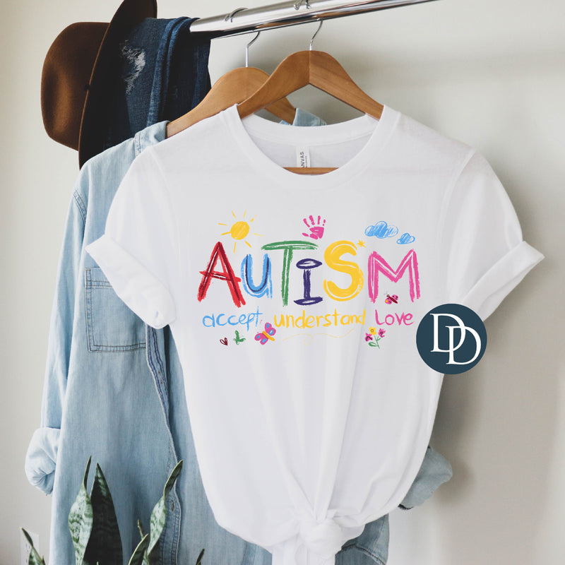 Autism Hand Drawn Crayon *DTF Transfer*