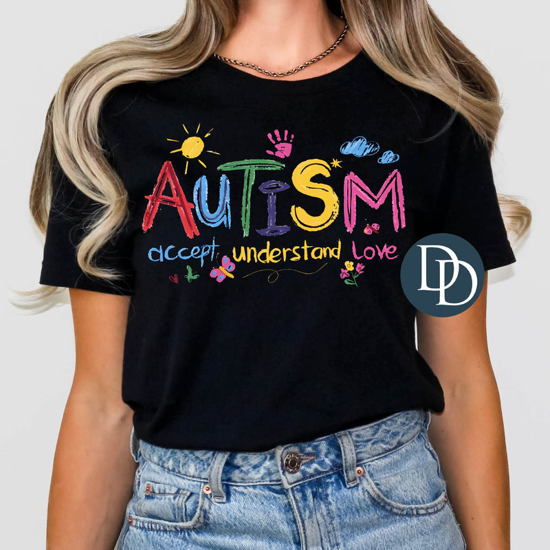 Autism Hand Drawn Crayon *DTF Transfer*