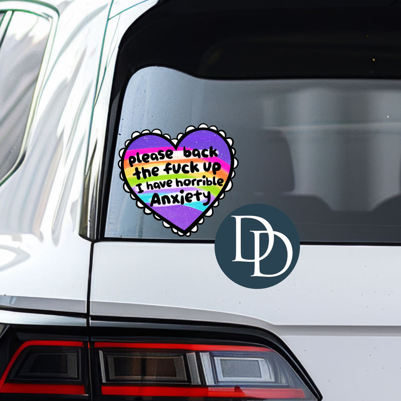 Back the Fck Up Anxiety Heart *UV DTF Decal*