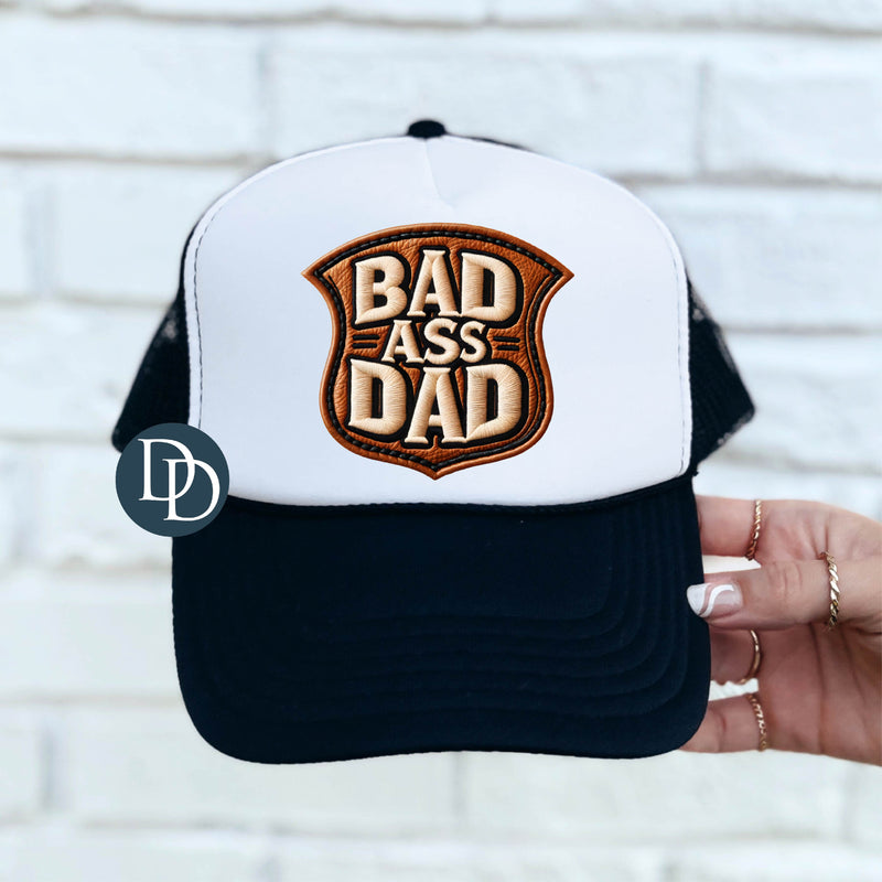 Bad Ass Dad Faux Leather Patch *DTF TRANSFER*