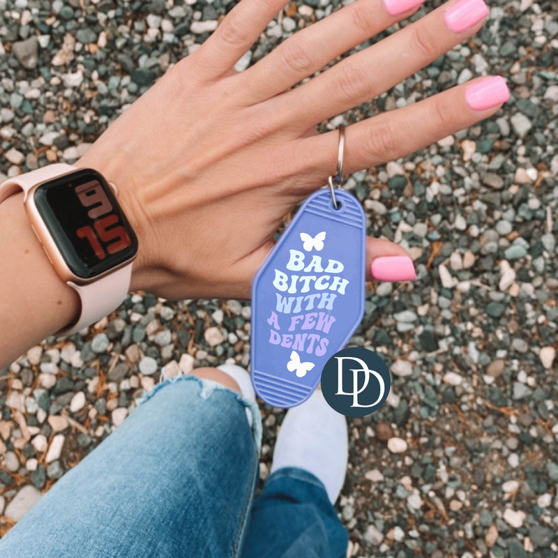 Bad B With A Few Dents *Motel Keychain UV DTF Decal*