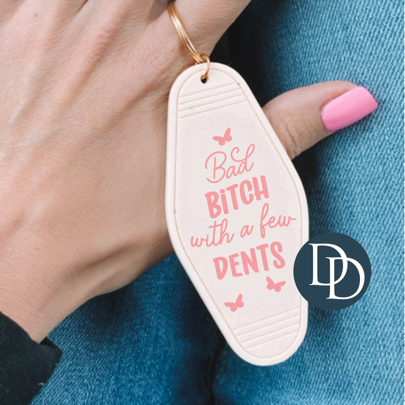 Bad Btch Few Dents Butterflies *Motel Keychain UV DTF Decal*