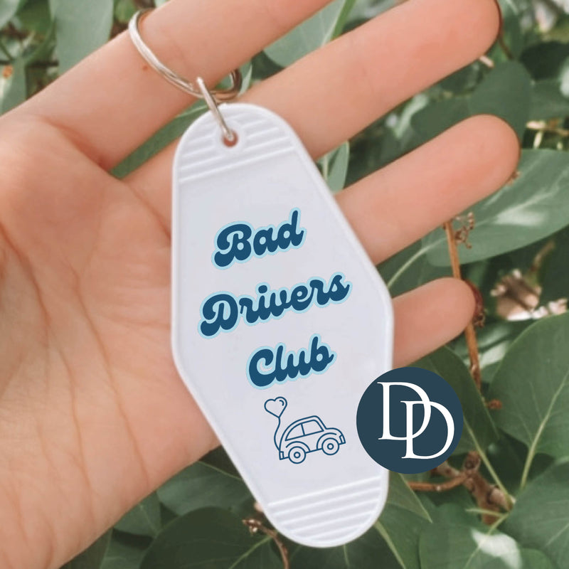 Bad Drivers Club Heart Car *Motel Keychain UV DTF Decal*
