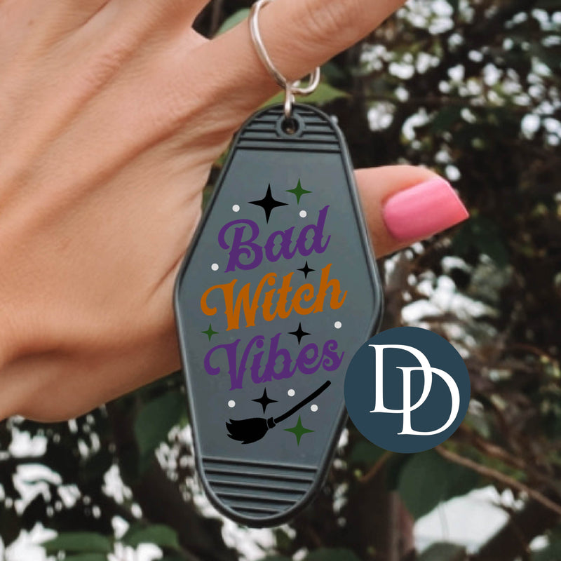 Bad Witch Vibes Broom *Motel Keychain UV DTF Decal*