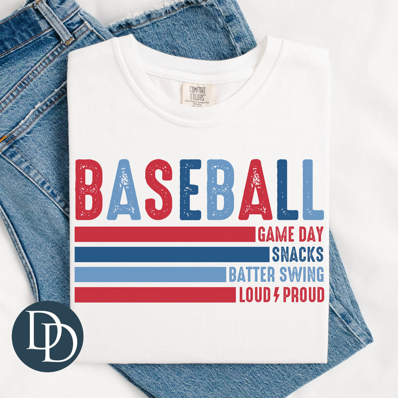 Baseball Block Line Words *DTF Transfer*