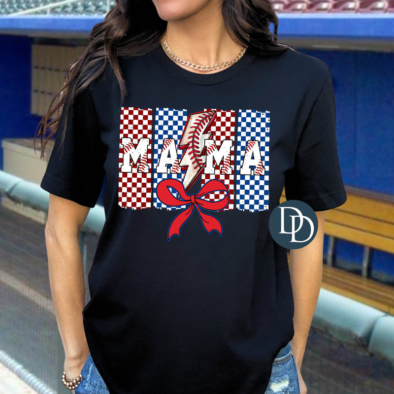 Baseball Mama Checkered Brush Strokes *DTF Transfer*