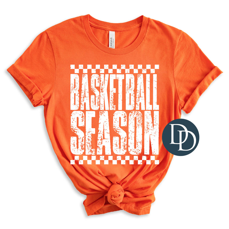 Basketball Season Distressed Checkered *DTF Transfer*