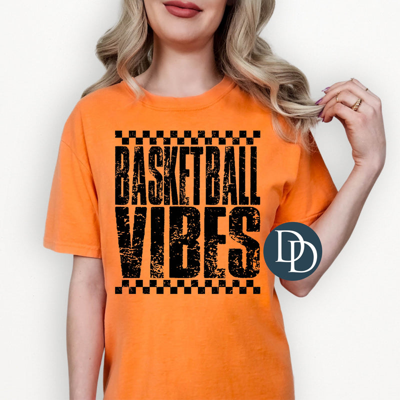Basketball Vibes Distressed Checkered *DTF Transfer*