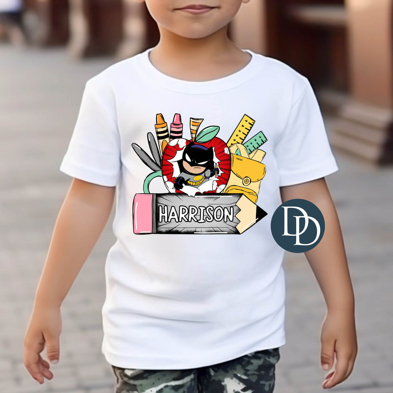 Bat Guy Back To School Name *DTF Transfer*