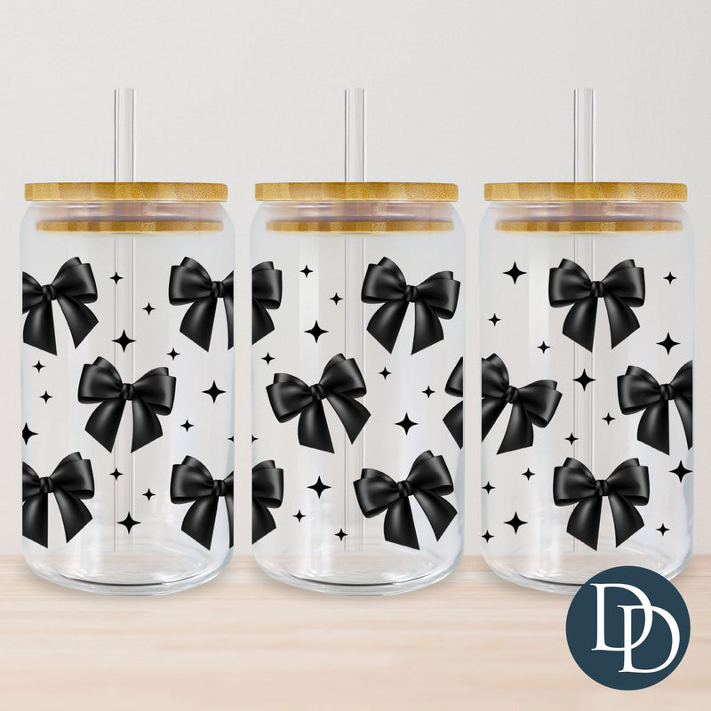 Black Bows And Stars *UV DTF Cup Wrap*