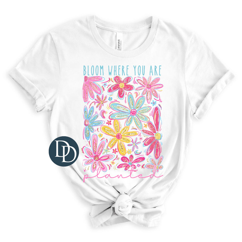 OVERSIZED Bloom Floral Faux Glitter *DTF Transfer*