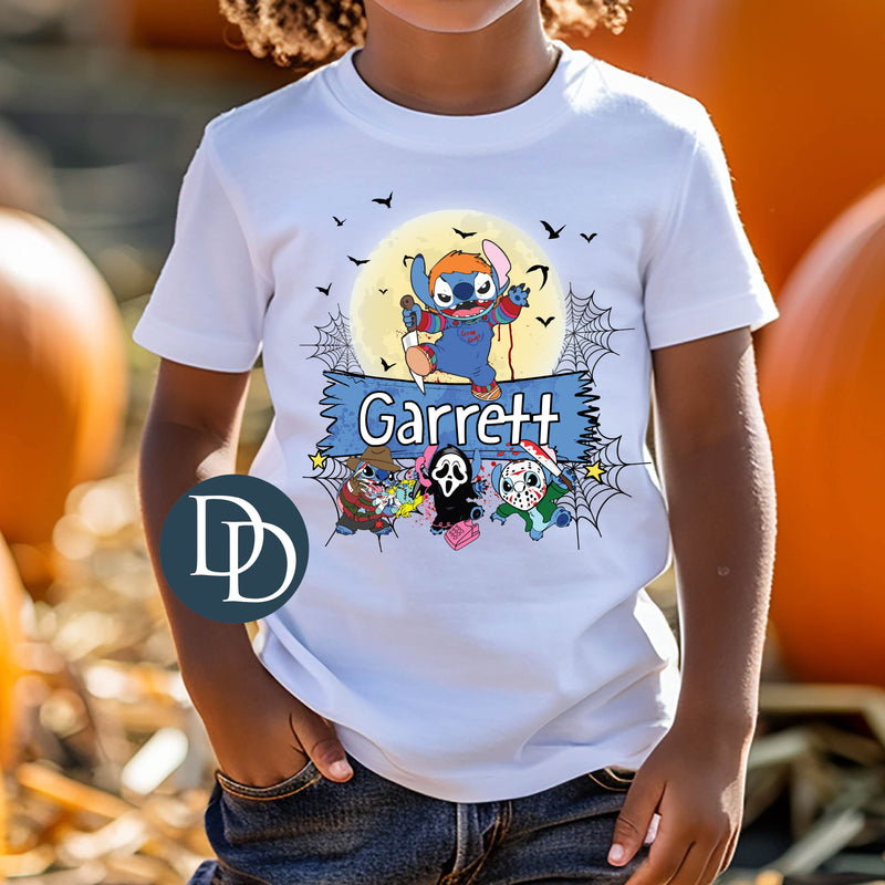 Blue Alien Horror Halloween Name *DTF Transfer*