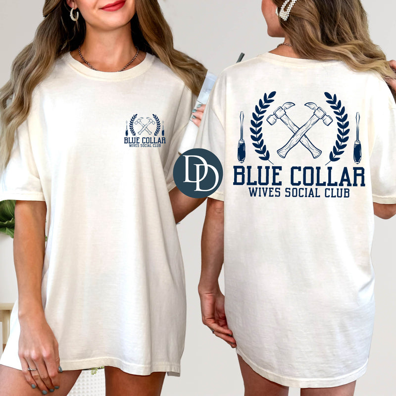 Blue Collar Wives Social Club with Pocket *DTF Transfer*