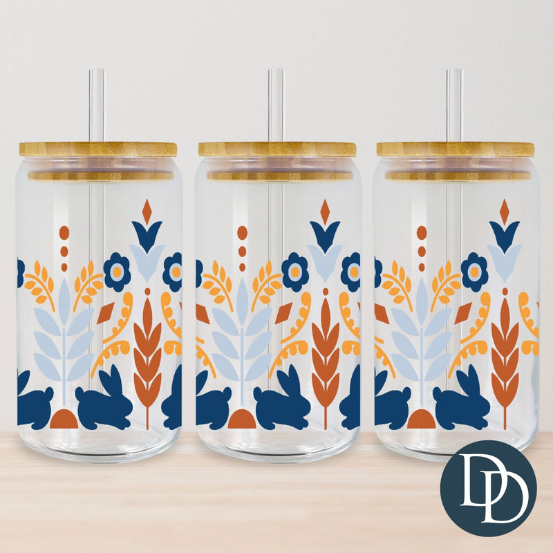 Blue Spring Floral Bunny *UV DTF Cup Wrap*