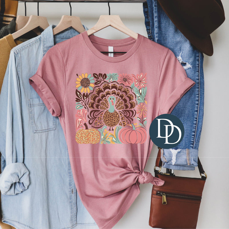 Boho Floral Leopard Turkey *DTF Transfer*