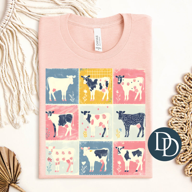 Boho Patchwork Cows *DTF Transfer*