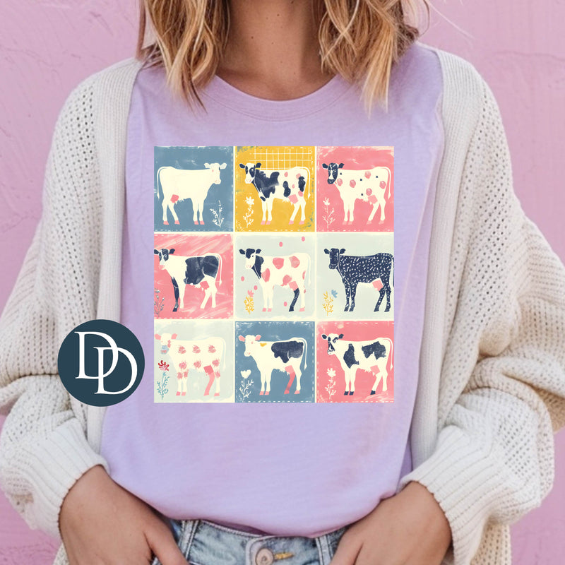 Boho Patchwork Cows *DTF Transfer*