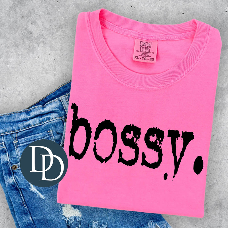 Bossy Type (Black Ink) *Screen Print Transfer*