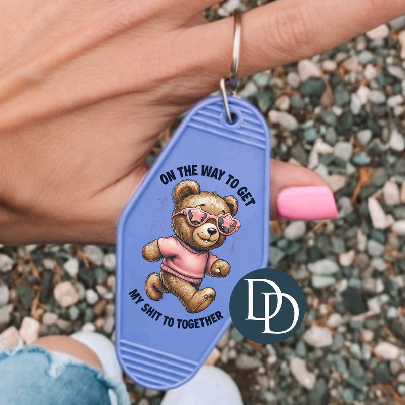 Boujee Bear On My Way *Motel Keychain UV DTF Decal*