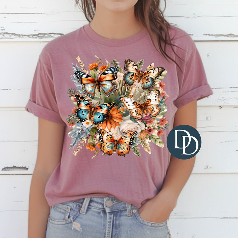 Butterflies And Boho Florals *DTF Transfer*