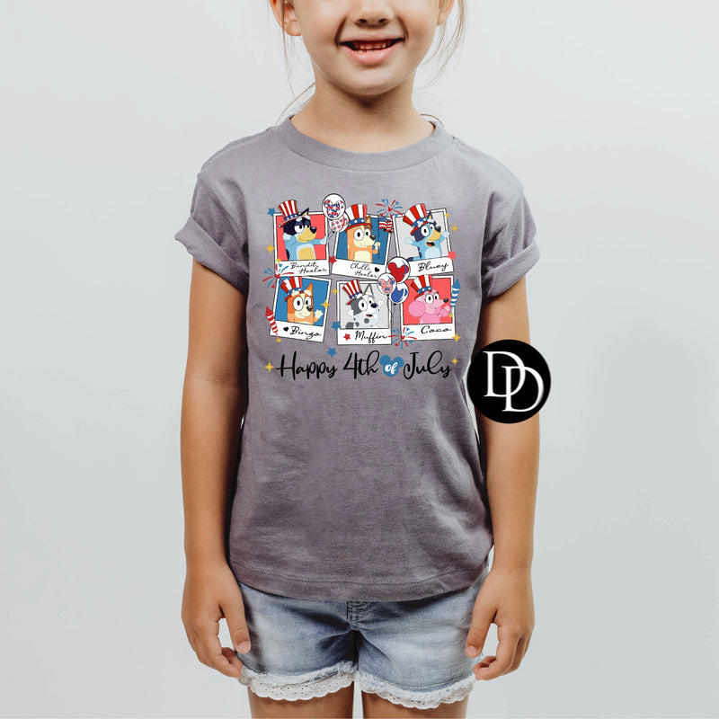 Happy 4th Of July Blue Dog *DTF Transfer*