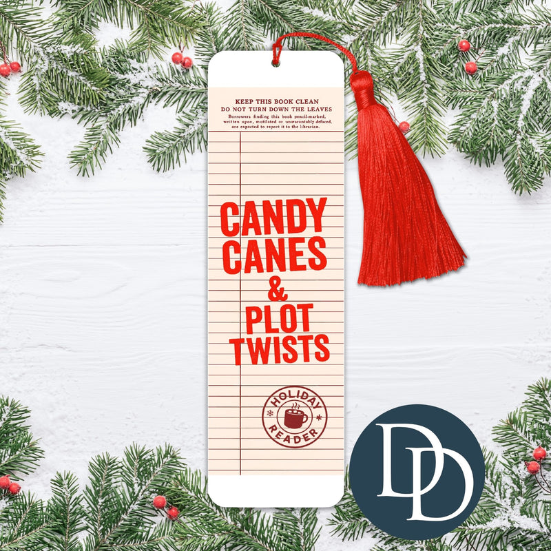 Candy Canes And Plot Twists *UV DTF Bookmark Decal*