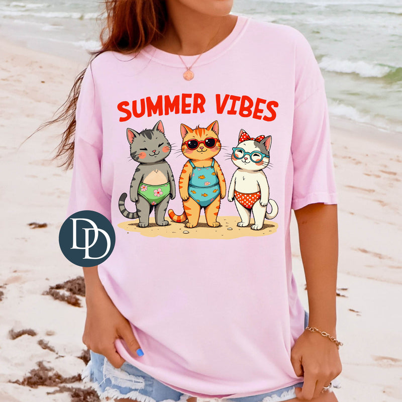 Cat Bikini Summer Vibes *DTF Transfer*