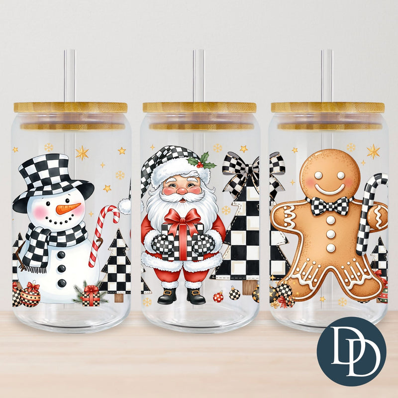 Checkered Christmas Friends *UV DTF Cup Wrap*