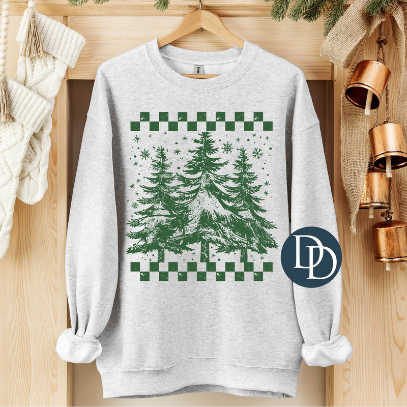 Checkered Snow Trees *DTF Transfer*