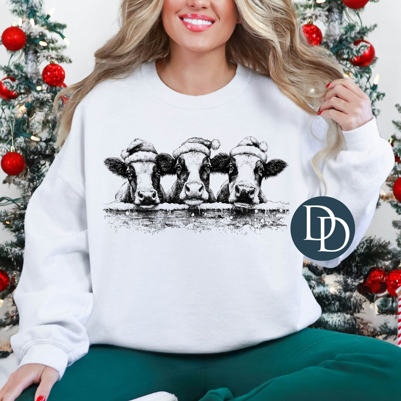 Christmas Cow Crew (Black Ink) *Screen Print Transfer*