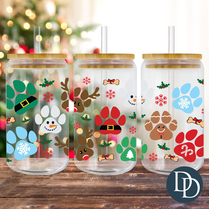 Christmas Paw Prints *UV DTF Cup Wrap*