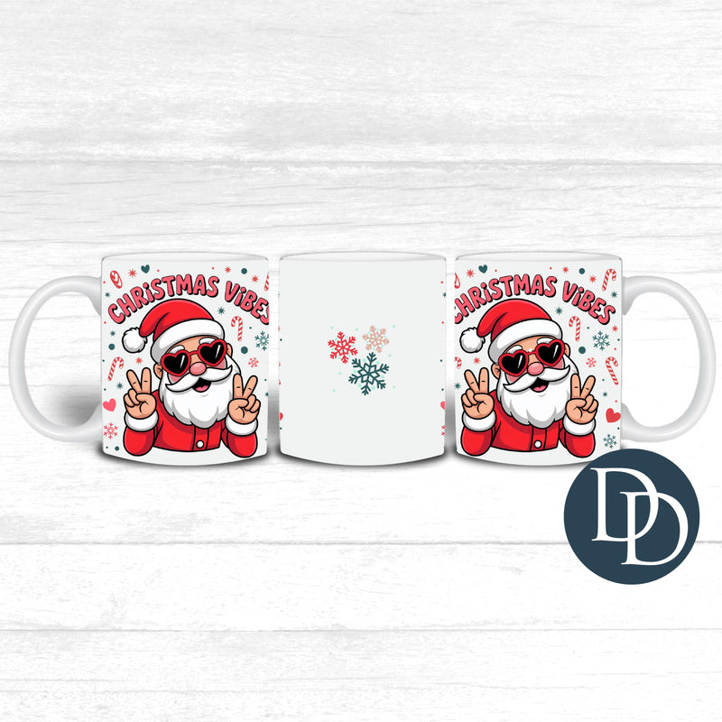 Christmas Vibes Santa Peace *UV DTF Mug Wrap*