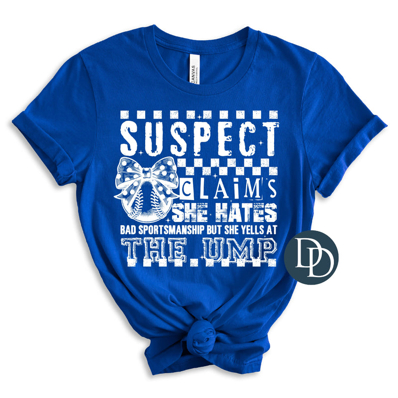 Claims She Hates Bad Sportsmanship (White Ink) *Screen Print Transfer*